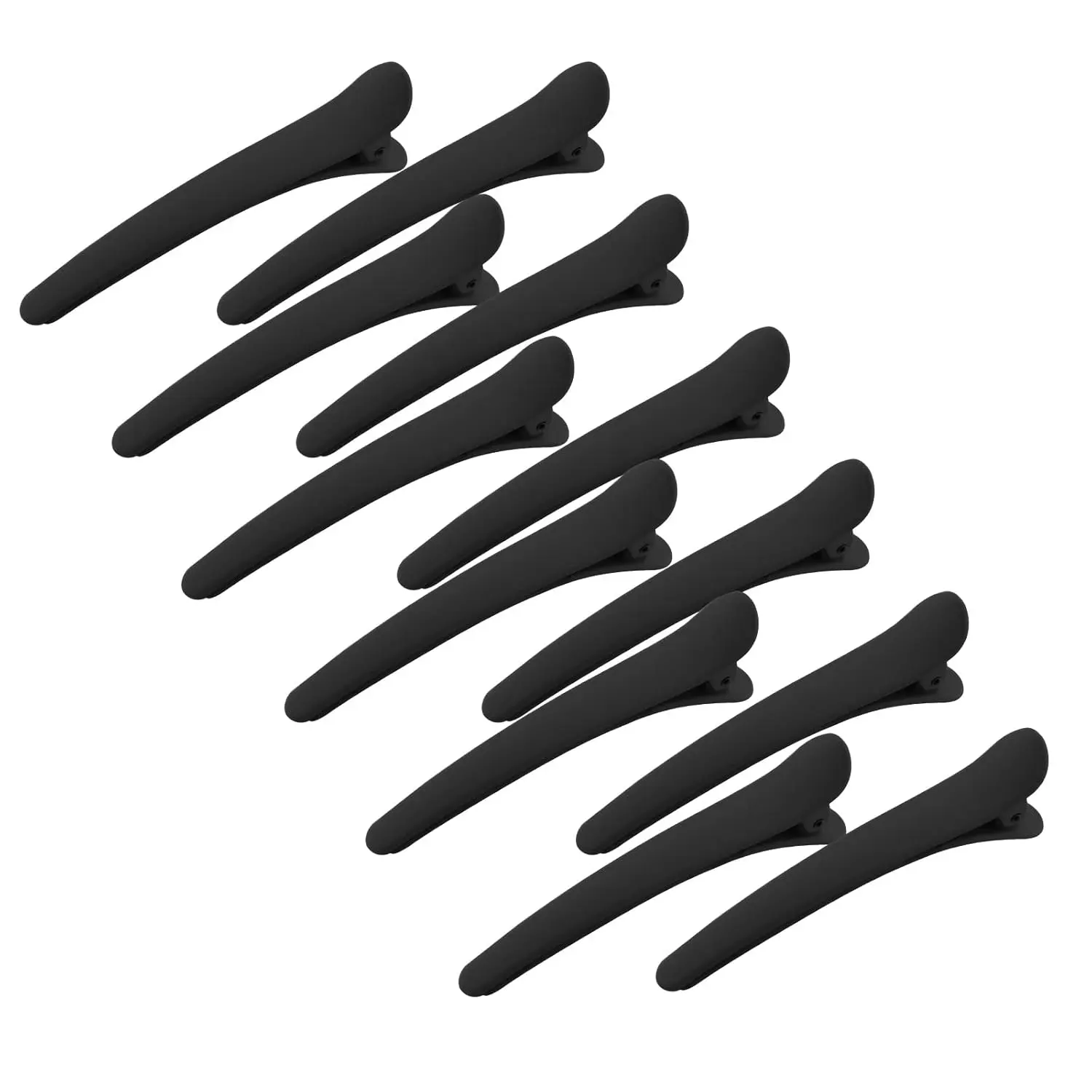 12 PCS Hair Clips for Styling Sectioning, 3.1 Inch Matte Alligator No Crease Duck Billed Hair Clips, Hair Barrettes and Styling Accessories for Women Girls Black