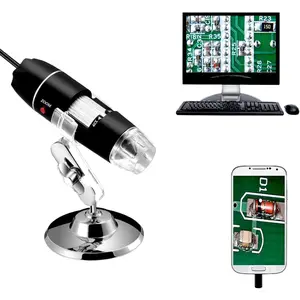 40 to 1000x Magnification Endoscope, 8 LED USB 2.0 Digital Microscope,  with OTG Adapter Metal Stand, Compatible with  Windows 7 8 10 11 Android Linux Chrome Not for /iPad