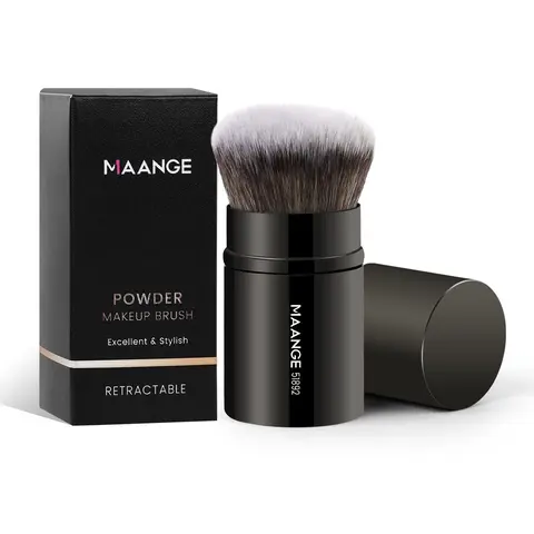 Professional Retractable Makeup Brush, 1 Count Loose Powder Highlighter Brush with Soft Bristles for Beginners, Gift for Women & Girls, Christmas Gift, Precision Powder Brush, Setting Powder Brush, Makeup Brush Tool