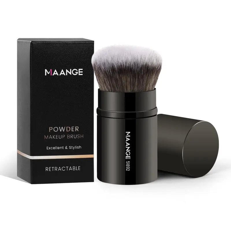 Professional Retractable Makeup Brush, 1 Count Loose Powder Highlighter Brush with Soft Bristles for Beginners, Gift for Women & Girls, Christmas Gift, Precision Powder Brush, Setting Powder Brush, Makeup Brush Tool