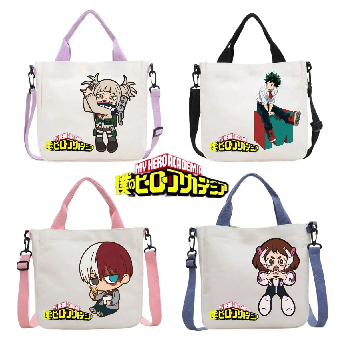 My Hero Academia Canvas Crossbody Bag Midoriya Izuku Bakugou Katsuki Todoroki Shoto Kids Fashion Shoulder Bag Cartoon Handbag