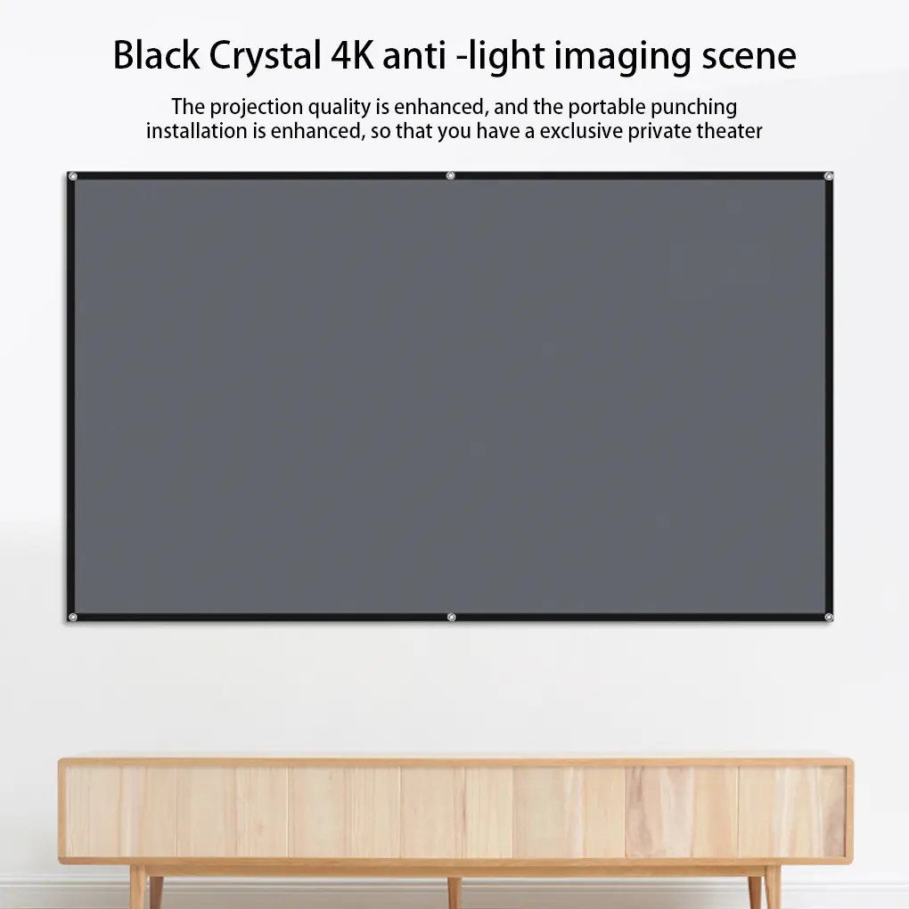 30-133 inches multiple sizes to choose from, suitable for metal anti-light projection screens used in low lumen projectors. Can be used for direct projection during the day, hook projection screen