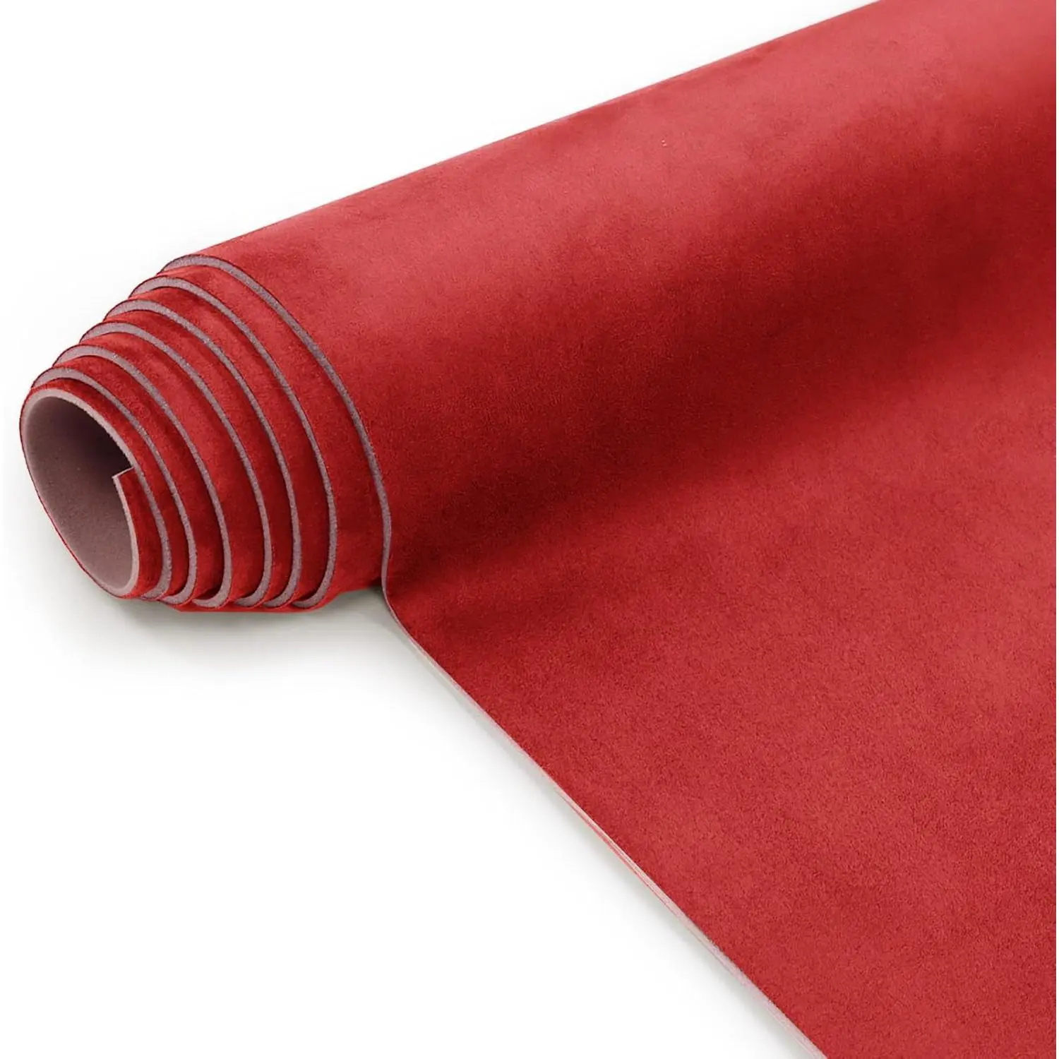 Suede Headliner Fabric with Foam Backing Material - Automotive/Home Micro-Suede Headliner Flame Retardant Fabric for Car Replacement/Repair/DIY (Red 85 * 60 Inch)