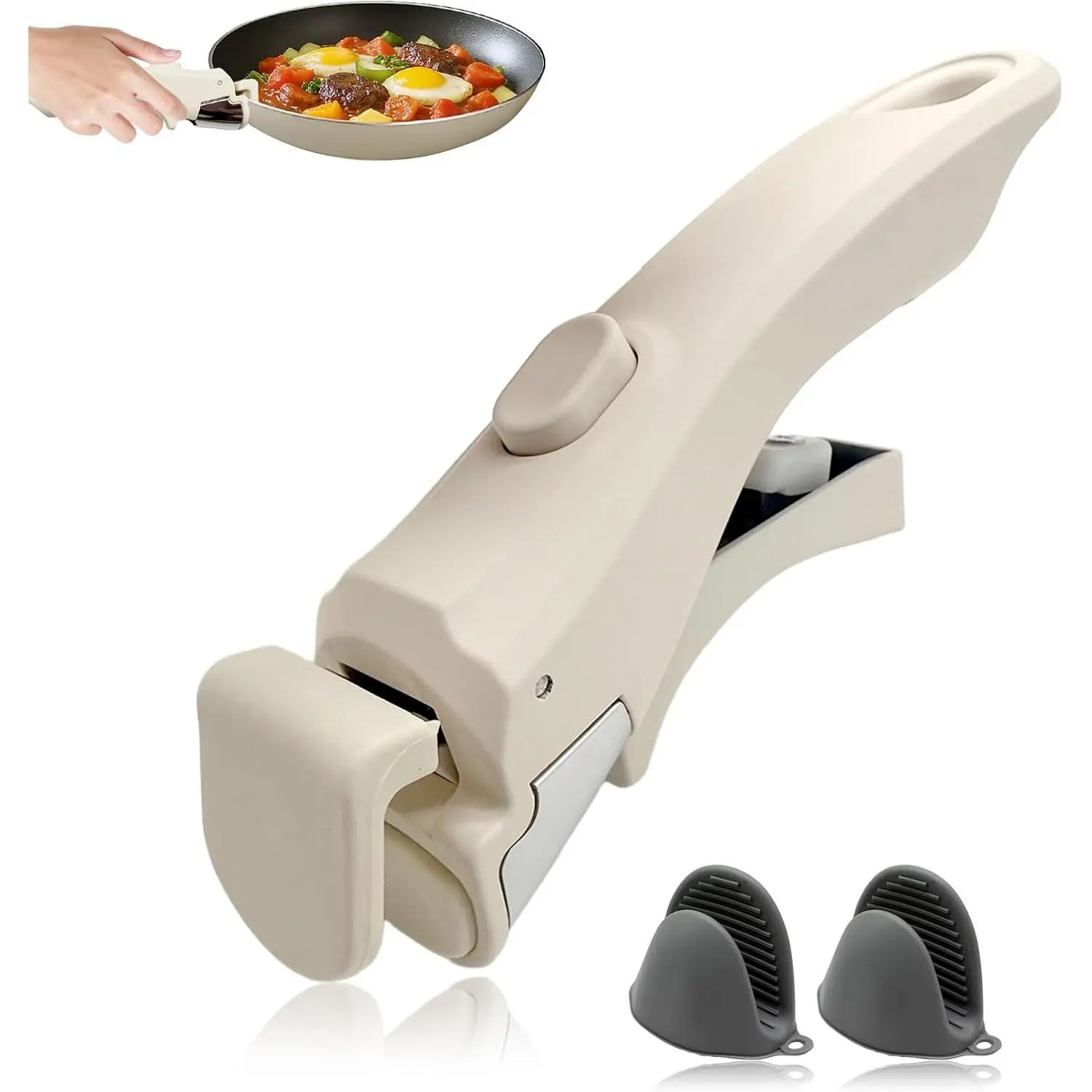 Removable Pot Handle with  Mitts, Detachable Pan Handles,  Pan  Handles for Pots and Pans
