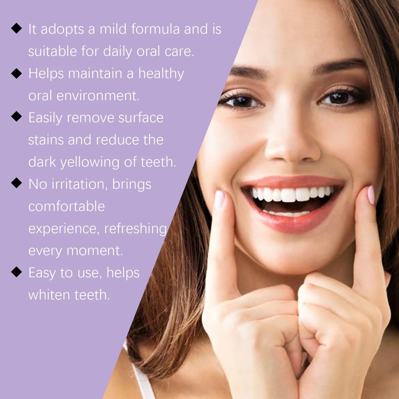 Gentle Purple Teeth Whitening Powder - Teeth Stain Cleaner for Sensitive Gums, Daily Oral Care, Brightening, Anti-Decay, Bad Breath Removal, Gum Strengthening, Non-Irritating Bleaching Alternative, Restore Radiant Dental Clean