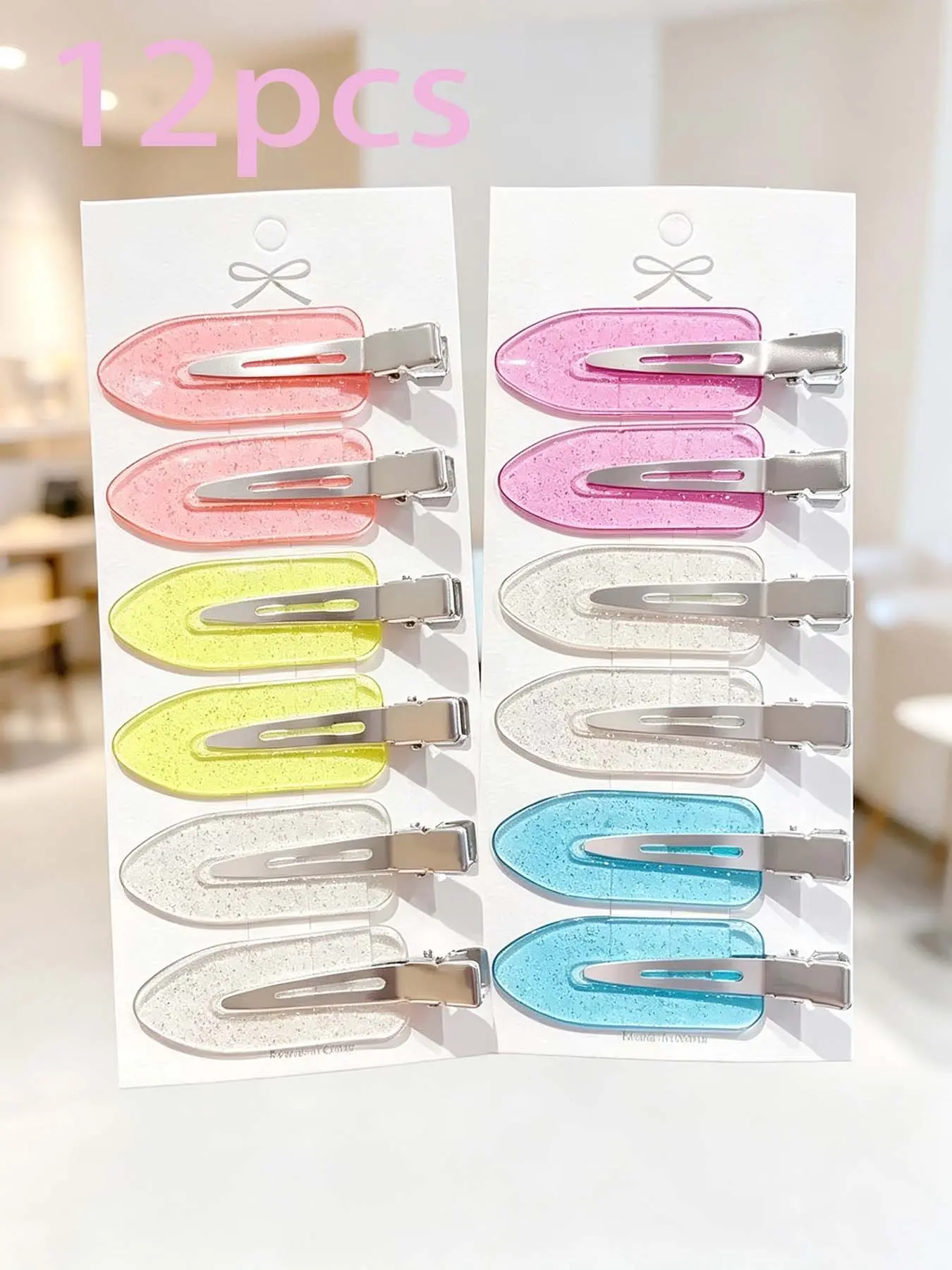 12-Piece Multi-Color Metal Hair Clips Set, Flat Bobby Pins, Transparent Curlers, No-Slip Duckbill Clips, Makeup Hair Accessories for Women and Girls