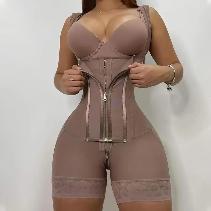 Faja Colombiana For Women Tummy Control Butt Lifting Bodysuit Double Compression Waist Trainer Zipper Crotch Elegant Christmas Shapewear Romper Casual Corset Elegance Everyday Style faja  waist  trainer  full  body fajas