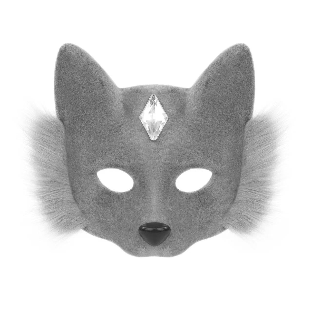 Half Face Fox Animal Mask Spooky Stylish Design Cosplay Prop Decorative Accessory For Costume Parties Role Play And Themed Events