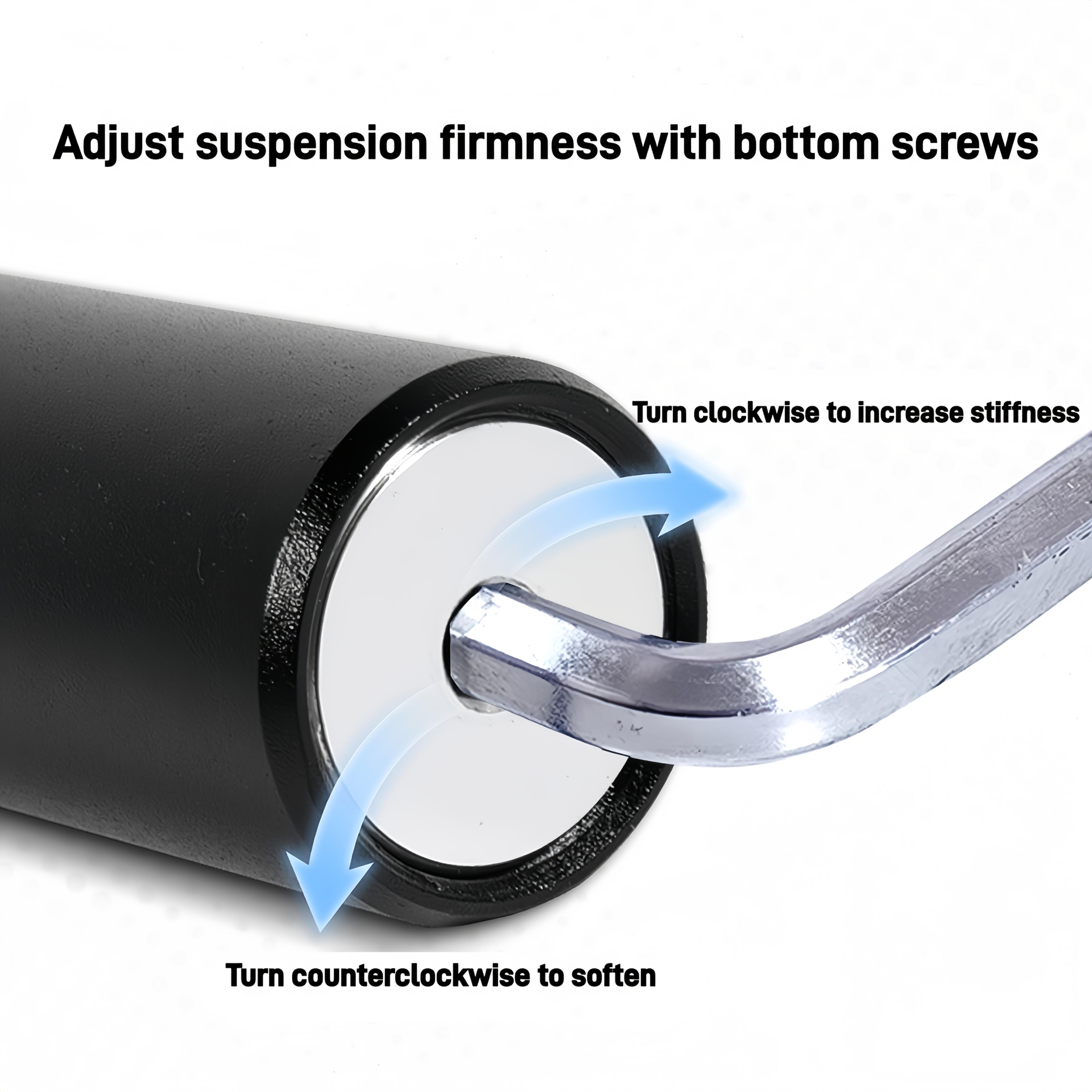 Mountain bike shock-absorbing seat tube, with spring shock absorption, the hardness and softness of the shock absorption can be adjusted, the shock absorption area is fully covered, adjustable angle, made of aluminum alloy, bicycle accessory.