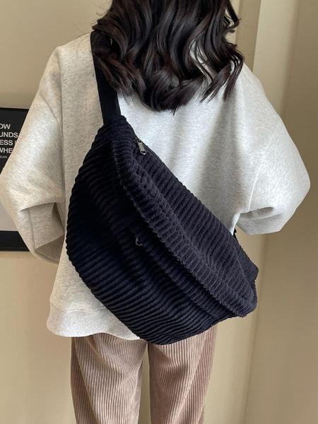 Women's Fashionable Plaid Pattern Zipper Belt Bag, Plain Large Capacity Casual Commuter Versatile Fanny Packs, Simple All-match Bum Bag, Casual Waist Bag