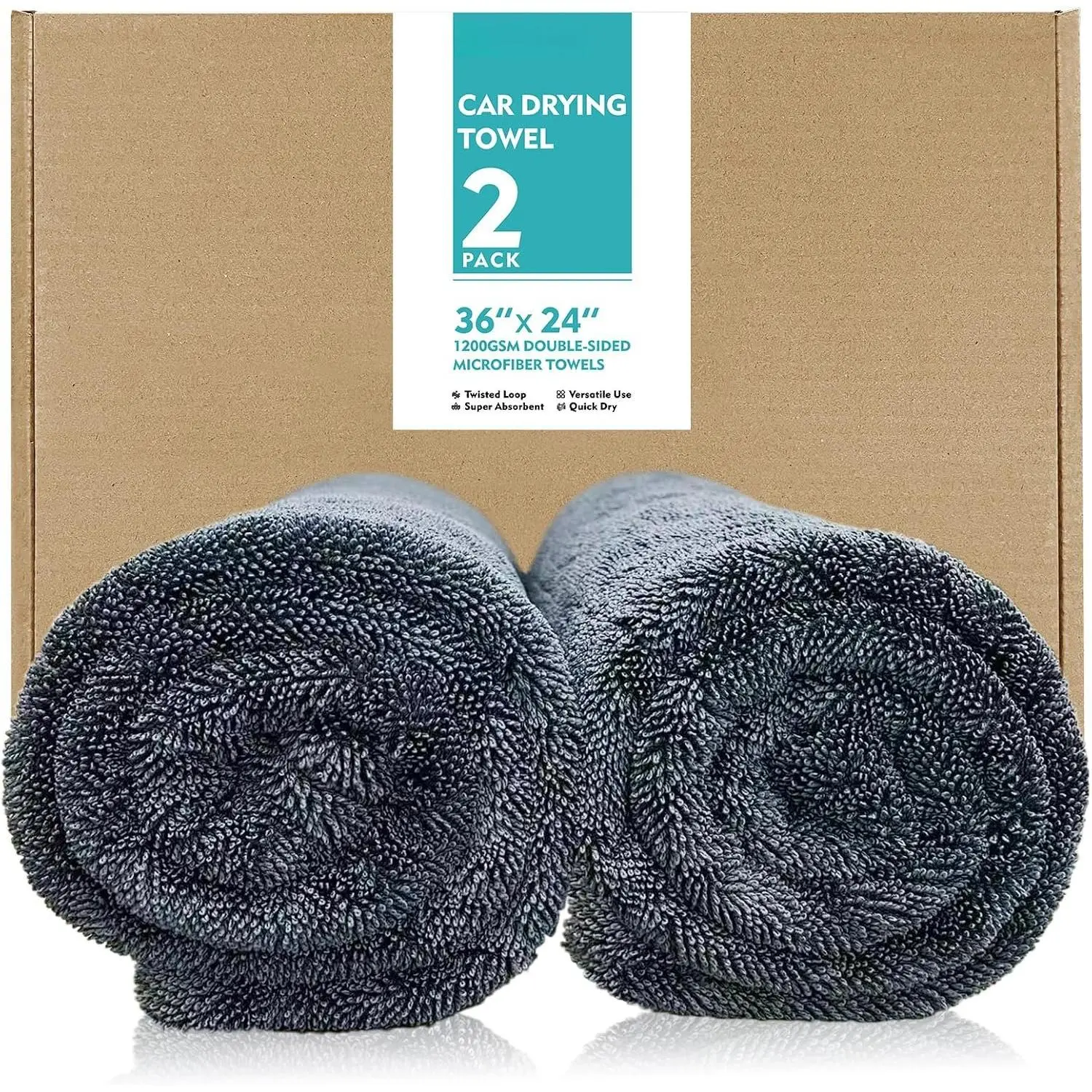 2 Pack 36"x 24" Microfiber Towels for ,  Drying Towel, Drying Towels  Detailing, 1200GSM Drying Microfiber Towel  Wash Flash Detail  Super Absorbent Supplies Shammy Cloth