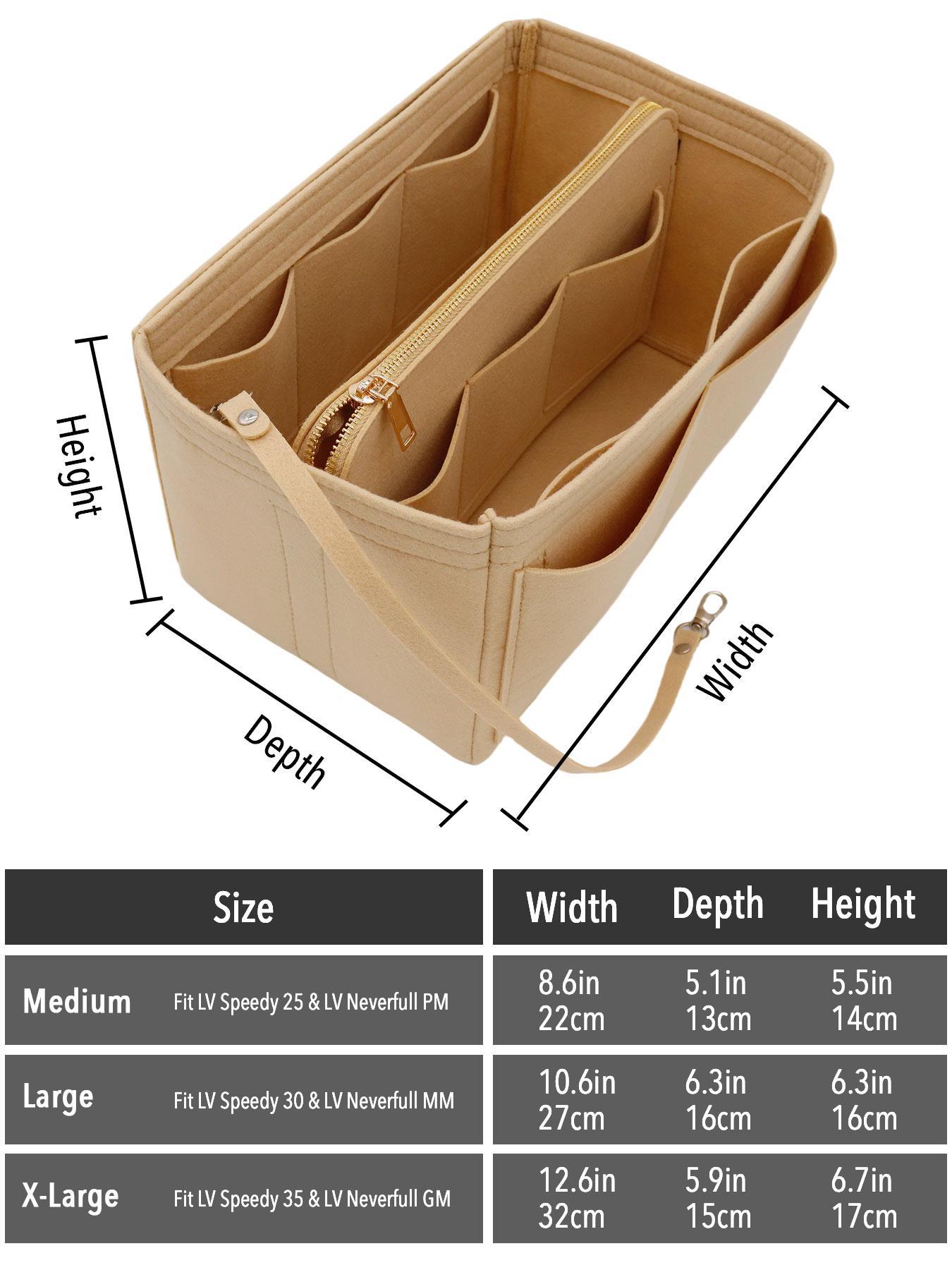 Felt Bag Organizer with Zipper, Multi-grid Bag Organizer Insert, Handbag & Tote Shaper for Speedy Neverfull Tote, Travel Organization Pouch, Multipurpose Tote Organizer, Travel Essentials Bag