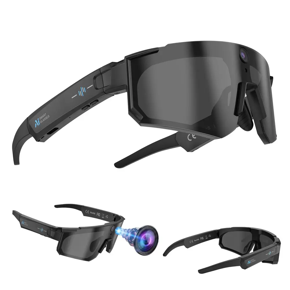 Sport Smart Sunglasses with Photo Capture,8MP Anti-Shake Camera, First Person Photo and Video Shooting ,One Click Recording, 290Mah Battery ,AI Real Time Translation,Music Playback, Bluetooth Calling