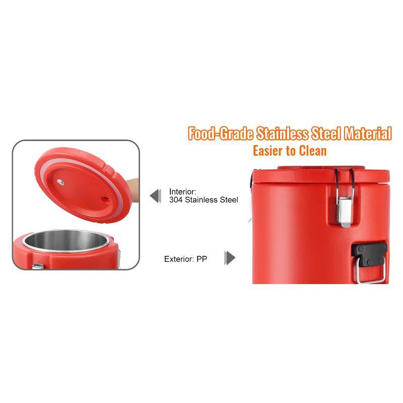 VEVOR Stainless Steel Insulated Beverage Dispenser, 4.5 Gallon 17.2 Liter, Thermal Hot and Cold Drink Server Dispenser with Spigot Handle, Food-grade for Hot Tea Coffee Water Restaurant Drink Shop