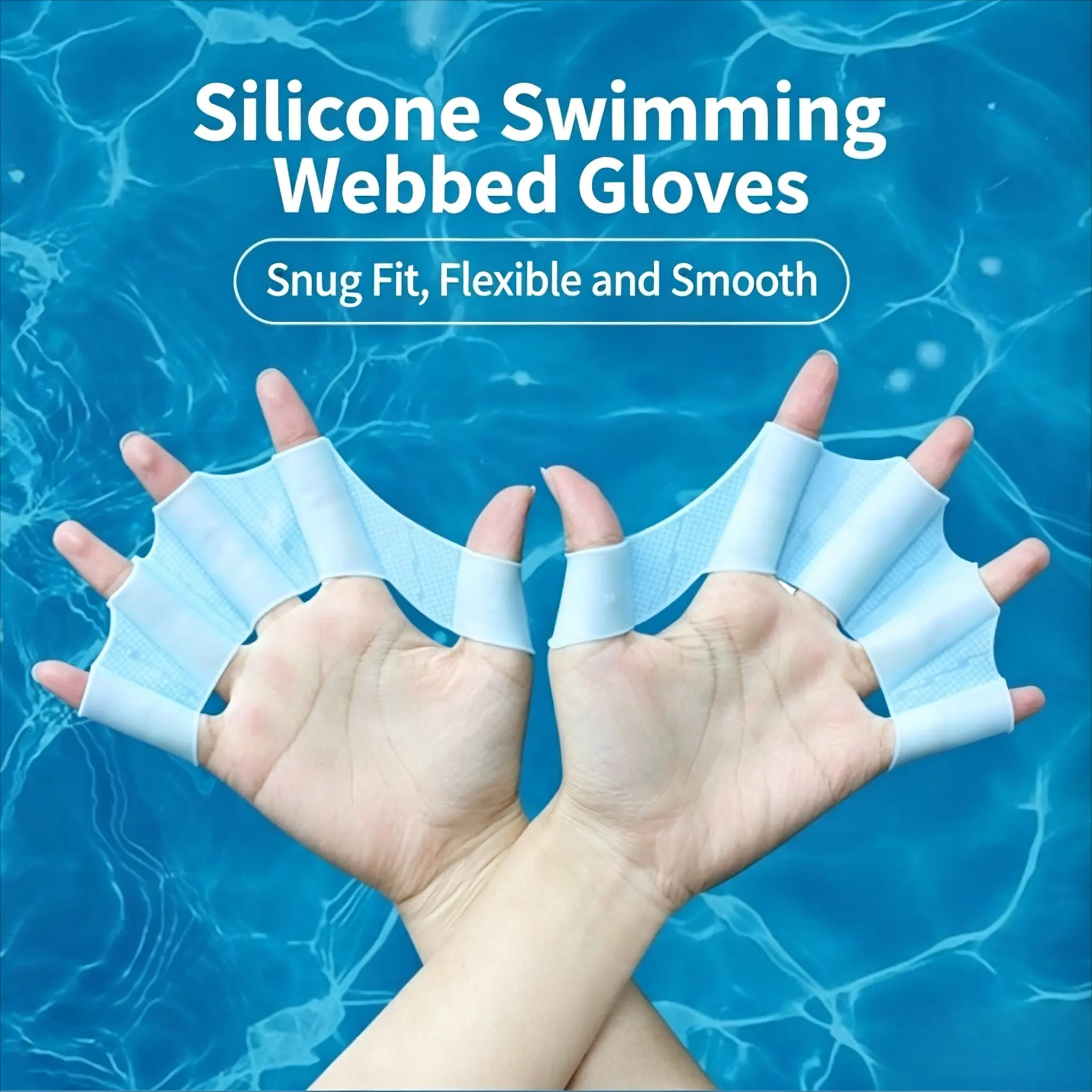 Swimming Hand Paddles / Hand Fins for Kids, Teens & Adults, 3 Sizes Available, Silicone Training Hand Webbed for Freestyle, Professional Swimming Gear for Men & Women, Water Sports Training Equipment