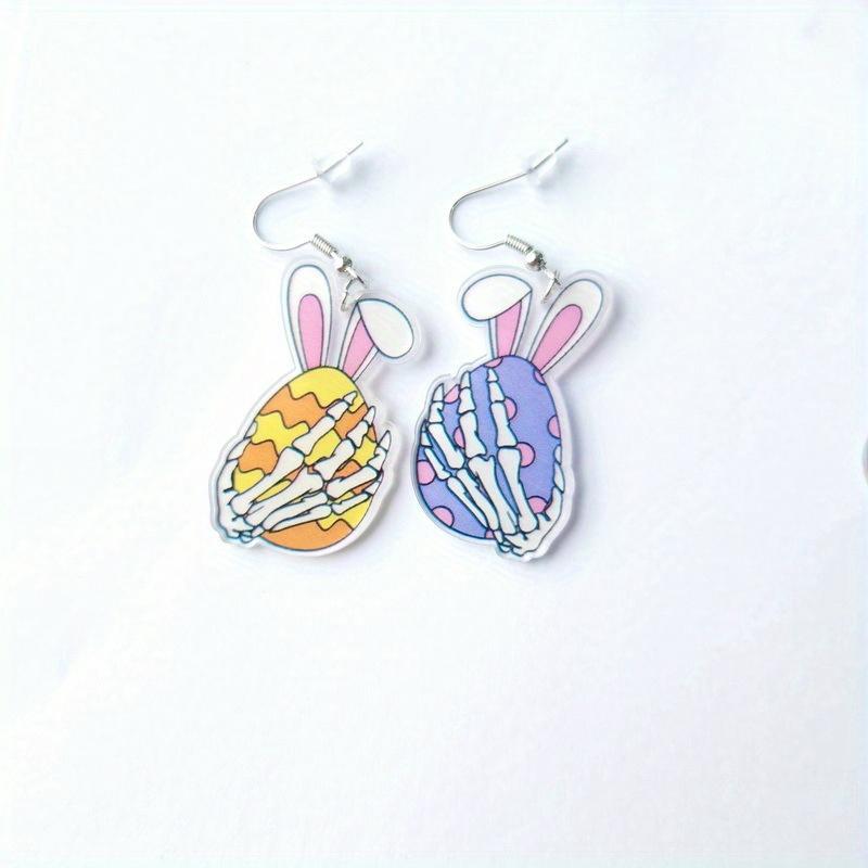 Cartoon Acrylic Easter Dangle Earrings Cute Rabbit Egg Carrot Truck Design for Women Girls Spring Holiday Jewelry