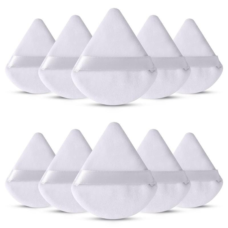 Triangle Powder Puff, 10pcs Soft Makeup Sponge Puff for Liquid Foundation, Face & Body Powder, Cream, Blending & Facial Detailing, Beauty Makeup Cosmetic Tool