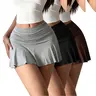 ASANDY Women's High Waisted Stretchy Skort - Elastic Waist Ruched Fashion Sports Skirt with Built-in Shorts, Breathable Casual Sporty Wear for Workout & Streetwear, High Waisted Skorts