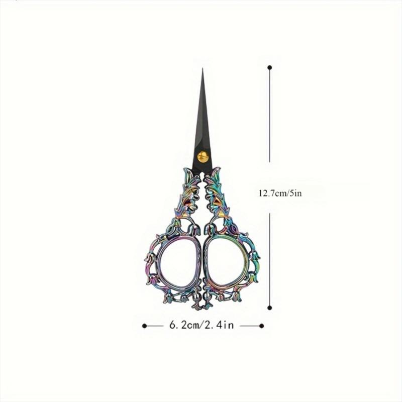 2pcs Vintage Embroidery Scissors with Sharp Stainless Steel Blades - Handcrafted Floral Design, Ideal for DIY Sewing, Quilting & Needlework Crafts