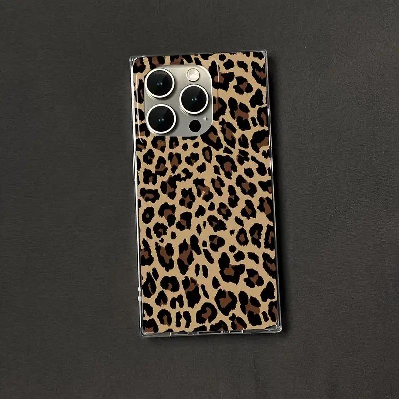 1 piece New fashion square design, sexy leopard pattern, drop-proof and shockproof full cover mobile phone case, suitable for iPhone 16 pro/16Pro Max/16 plus/15 Plus/15 pro/15pro max/14 Pro/14pro max/14 plus/13 pro/13pro max/12 pro max/12 pro.Great gift