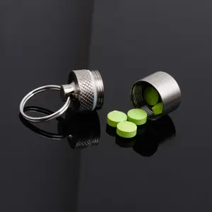 Mini Waterproof Titanium Pill Box Keychain, Portable Sealed Medicine Tablet Holder, Ideal for Travel Camping, Compact Pocket Container