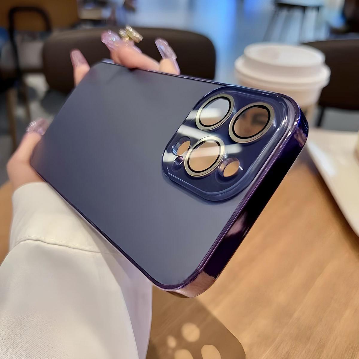 Luxury Plating Cute Case for iPhone 17 Pro Max 16 15 14 13 12 Full Lens Protection Electroplated Original Color Glossy Glass Back Cover for Girl Woman Christmas Gift Protector Pink Casing Shockproof High-Quality Mobile Phone Case