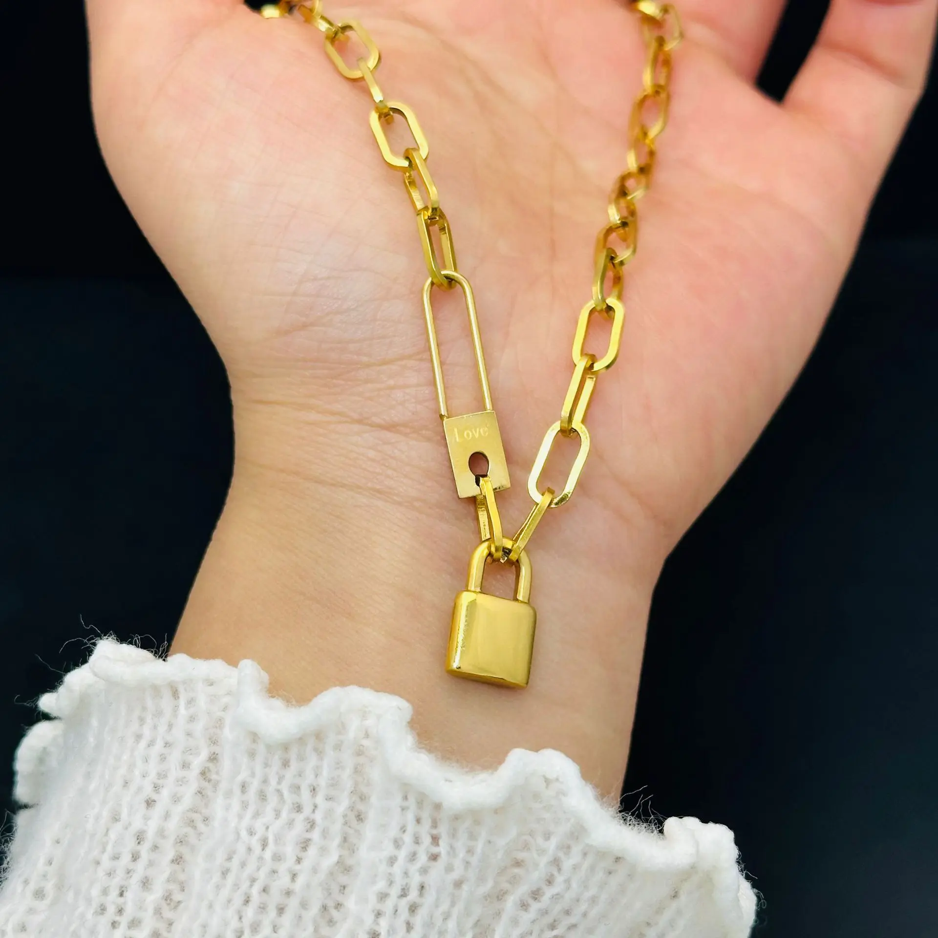 Dainty Gold Lock Necklace for Women Non Tarnish Minimalist Pendant Everyday Layering Jewelry