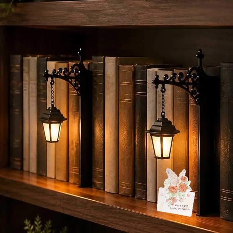 Library Lantern Decorative Bookshelf Light, Vintage Reading Corner Lamp, Unique Gift for Book Lovers, Home Library Lighting, Reading Lights, Cozy Lighting