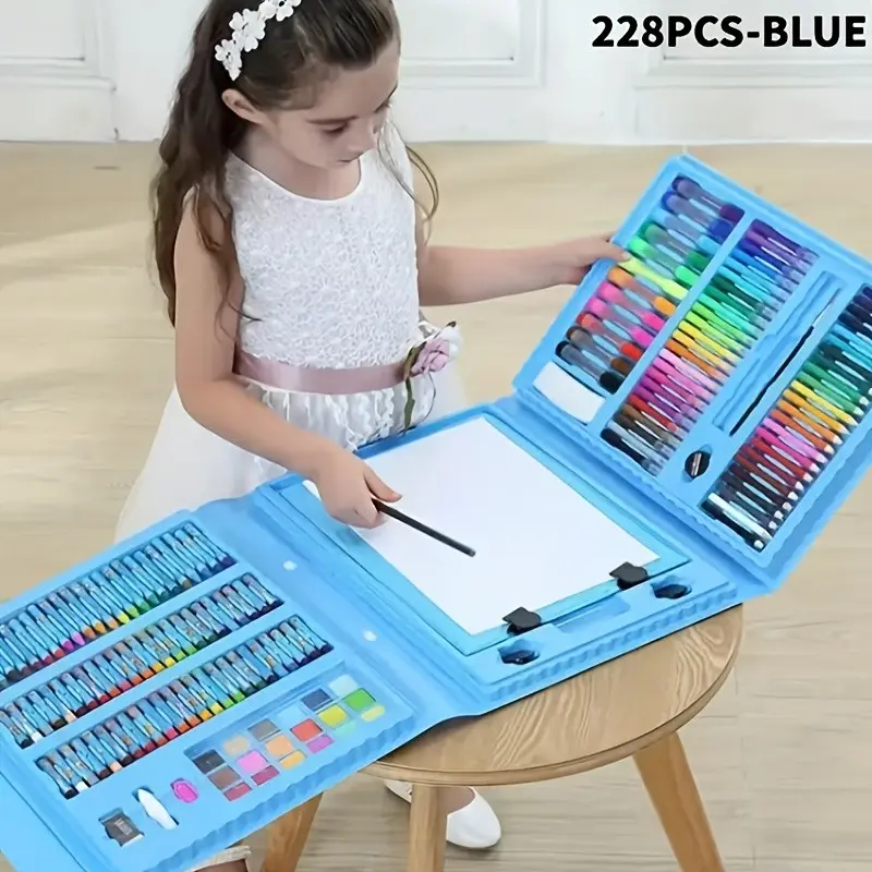 208-Piece Art Supplies Set, Kids Painting Kit, Coloring Supplies, Includes Oil Paints, Crayons, Acrylic Markers, Watercolor Brushes, Artist Gift, Drawing Tools