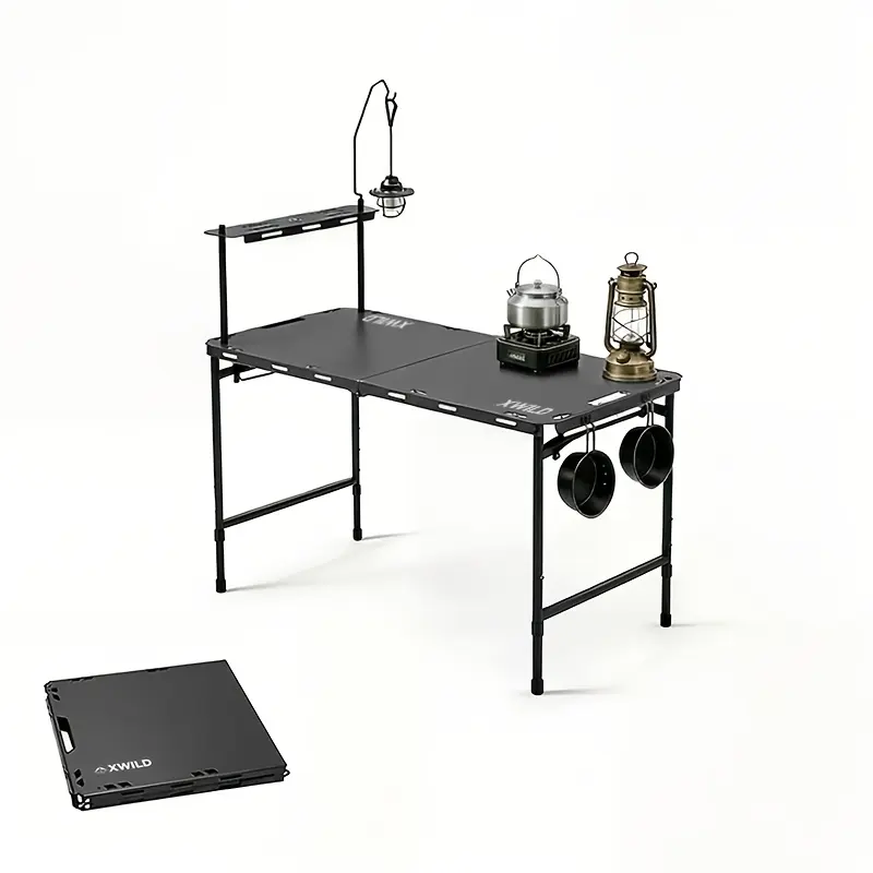 Portable Folding Camping Table - Lightweight Outdoor Picnic Table with Foldable Legs & Compact Design, Sturdy Table for /Outdoor Use Suitable for Camping, Beach BBQ, Picnic, Tailgating, - Setup & Storage