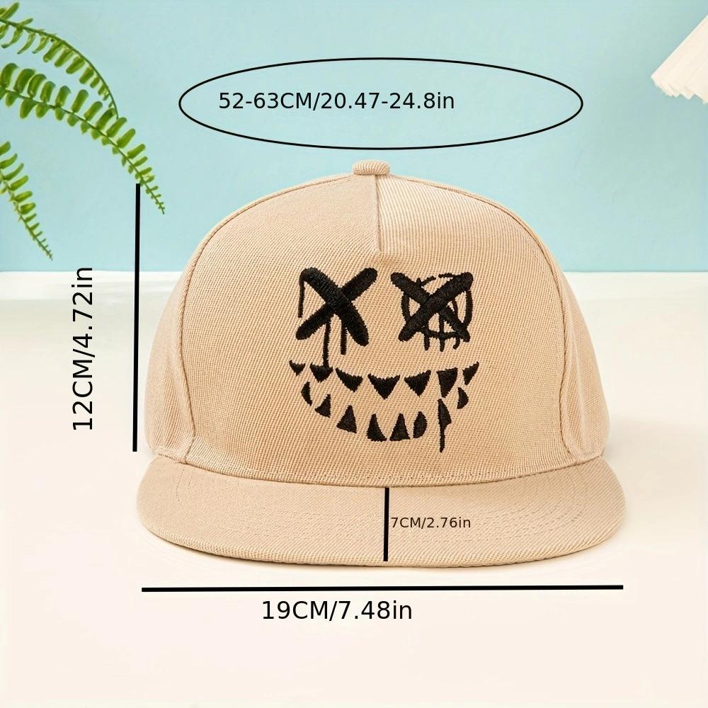 2026 New Cross-Border Hip Hop Flat Bill Baseball Cap Funny Halloween Pumpkin Ghost Devil Hat for Street Dance Outdoor