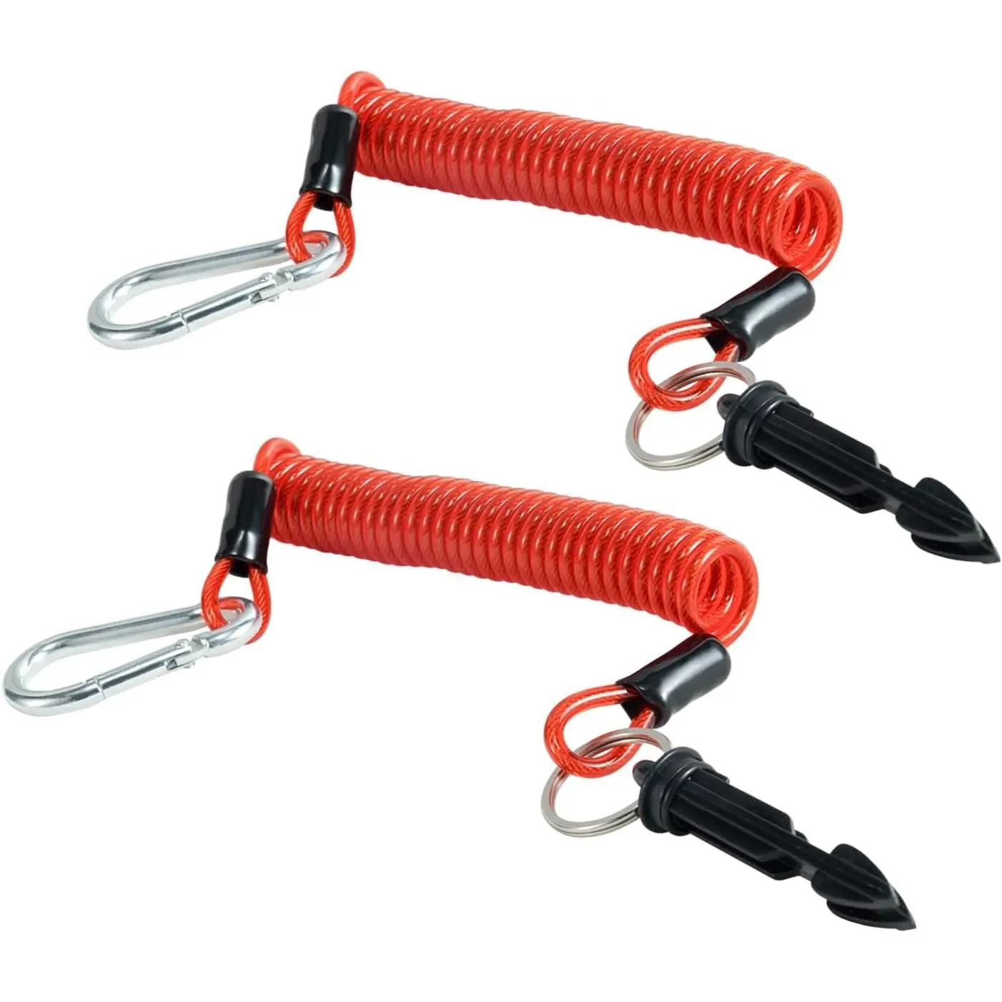 2pcs Trailer Breakaway Cable, 6FT High Rebound Spring Trailer Emergency Brake Cable with Trailer Breakaway Pin for RV