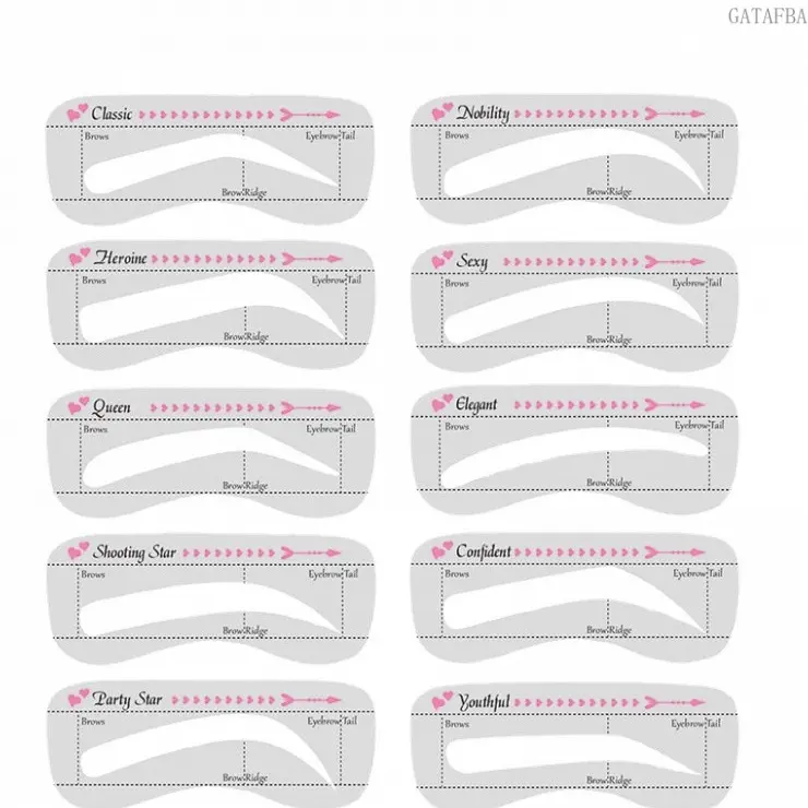 10Pcs Silicone Eyebrow Templates Multi-Pack - Colorful Reusable Shaper, Beginner-Friendly Makeup Assistant, Easy Brow-Drawing Cosmetic Tools for Daily Beauty Use
