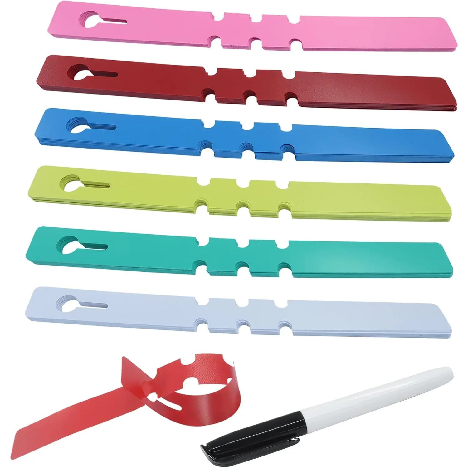 Colorful Wrap Around Tree Tags, 6 Colors | 120 count, Plastic  Labels,   Labels, Tree  Signs,   Markers