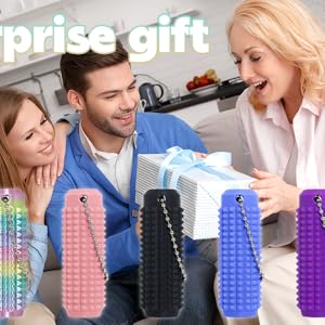 Little Ouchies Fidget Toys,Pain Stim Fidget Toy Reduce Stress for Adults,Anxiety Relief Pain Stim,Spiky Fidget Keychain for Anxiety and Stress Reduction,Novelty Gifts Blue (2PCS Pink and Black)