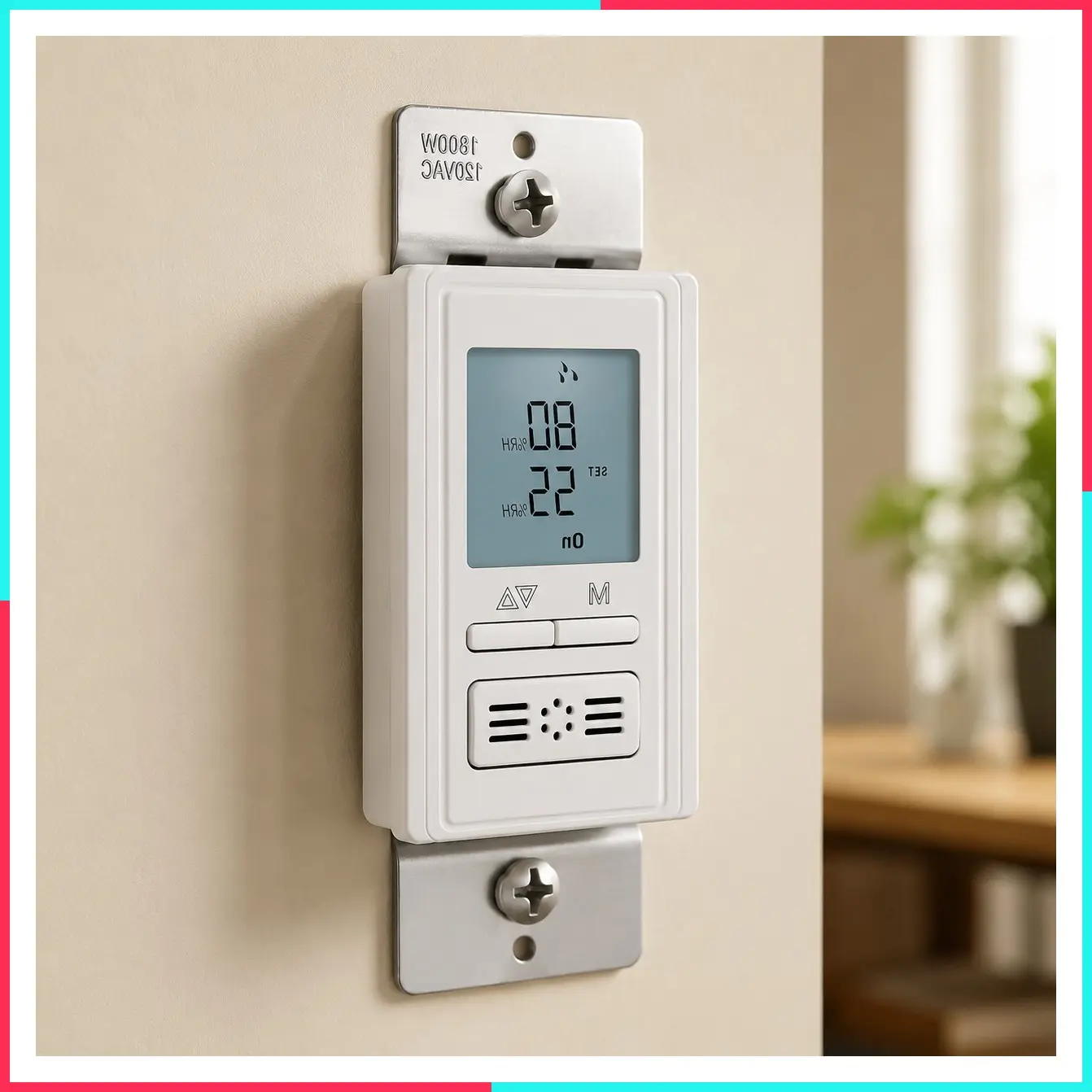 Humidity Sensor Switch, In-Wall Bathroom Fan Automated Control with Air Moisture Detection, Neutral Wire Required, White, 120V/220V