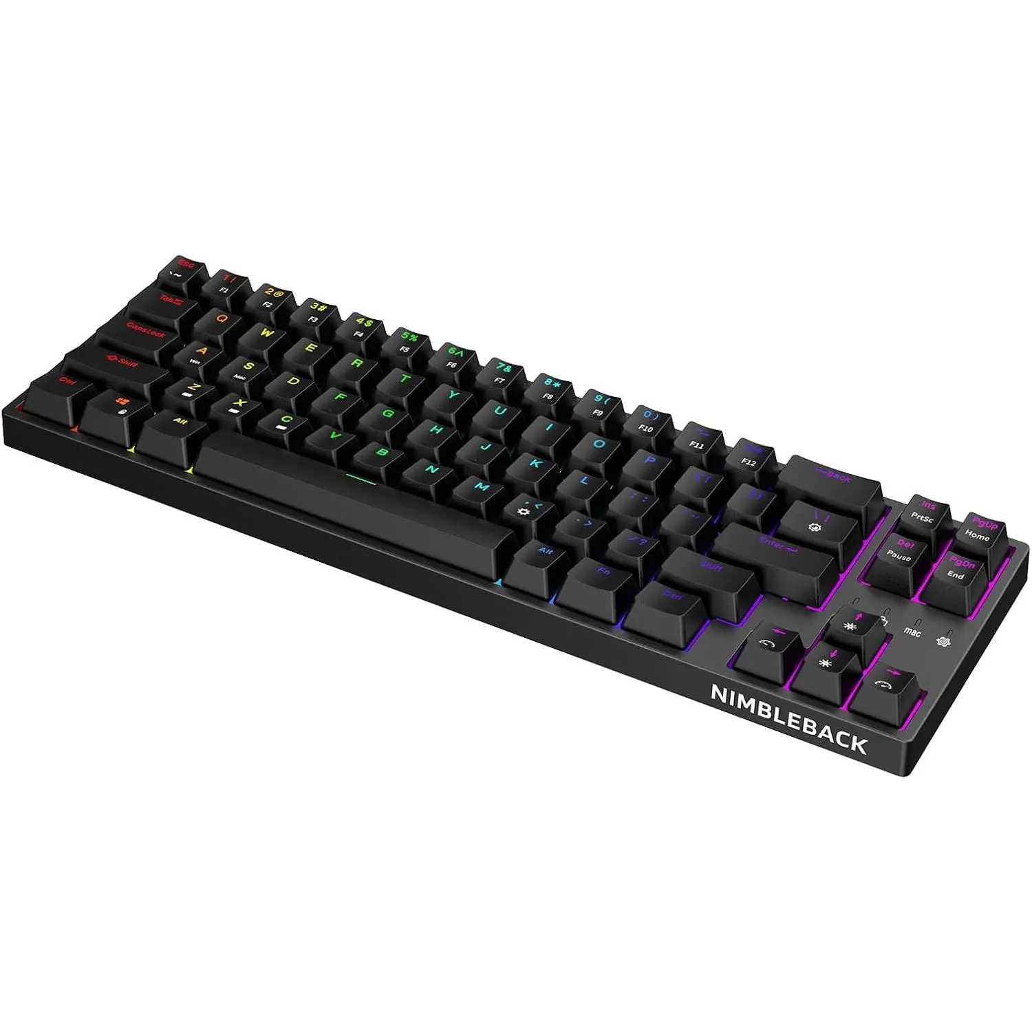 NB681 Nimbleback Wired 65% Mechanical Keyboard, RGB Backlit Ultra-Compact 68  Gaming Keyboard with Hot-Swappable  and Stand-Alone /Control  (Hot Swappable Red , Black)