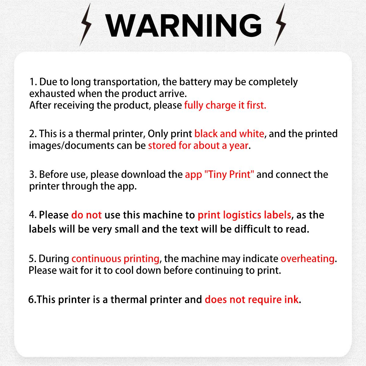 Portable Mini Printer, 1 Box Portable Photo Printer with Print Paper & Photo Sticker & Photo Corner Sticker, Bluetooth-compatible Label Printer for iOS & Android, Portable Handheld Printer