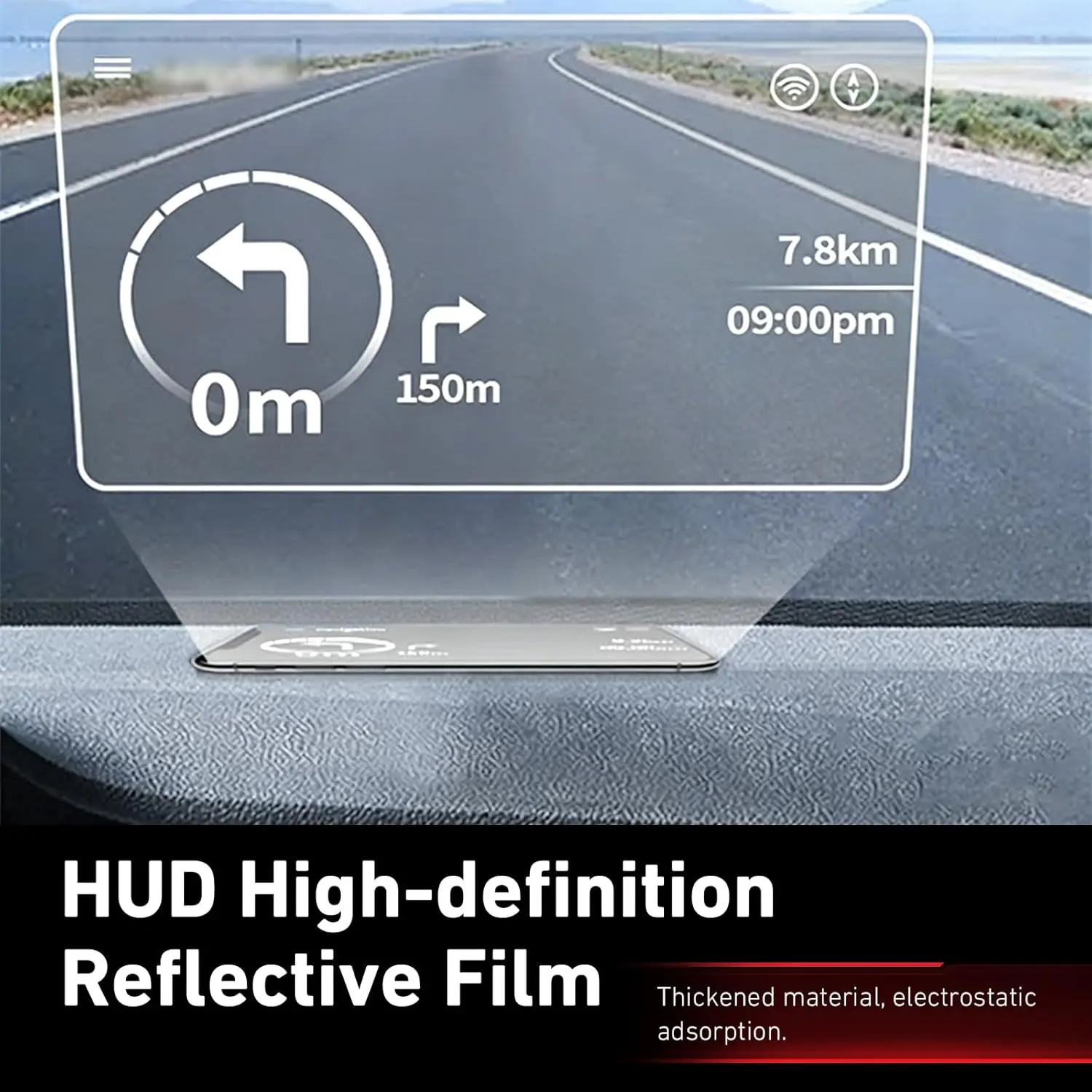 Car Reflective Film, High Clarity Windshield Film, Anti-glare Auto Reflection Sticker, Universal Windscreen Sticker for Most Cars (White)