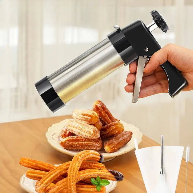 6-In-1 Spanish Churro Maker Set, Professional Churro Machine Kit, Includes Multiple Molds, Easy Home Use, Perfect Churros, Multifunctional Baking Tool