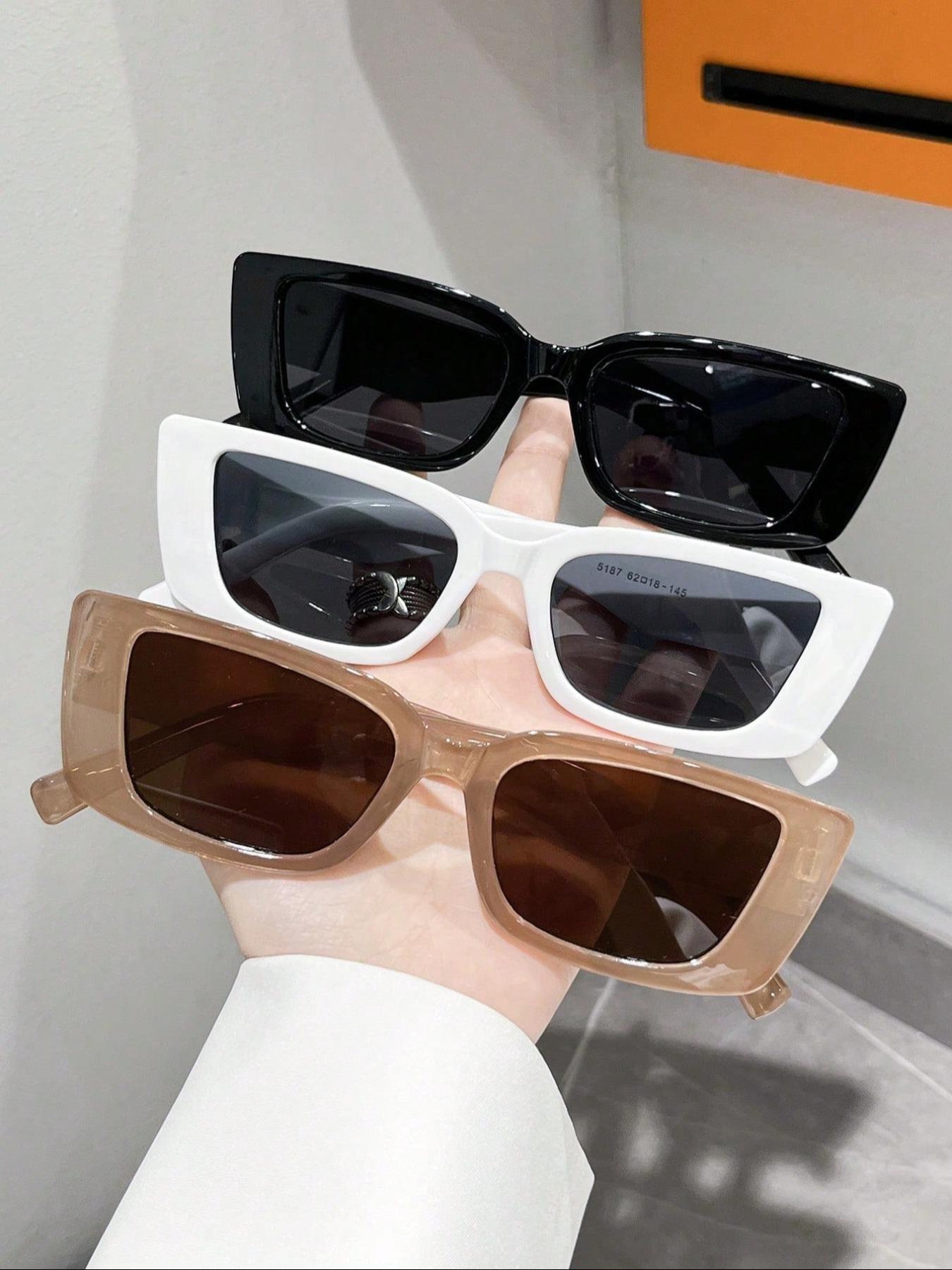 Summer Outfits 2024 Square Frame Sunglasses, New Fashion Travel Accessories for Women & Men, Lightweight and Durable for Outdoor Sun Protection Glasses for Daily Use, Trendy Beach Eyewear