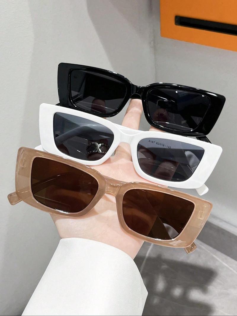 Summer Outfits 2024 Square Frame Sunglasses, New Fashion Travel Accessories for Women & Men, Lightweight and Durable for Outdoor Sun Protection Glasses for Daily Use, Trendy Beach Eyewear