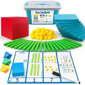 Base Ten Blocks Math Place Value Base 10 Math Manipulatives for Kids Plastic Counting Number Cubes for Kindergarten 1st-3rd Grade 137 Pcs