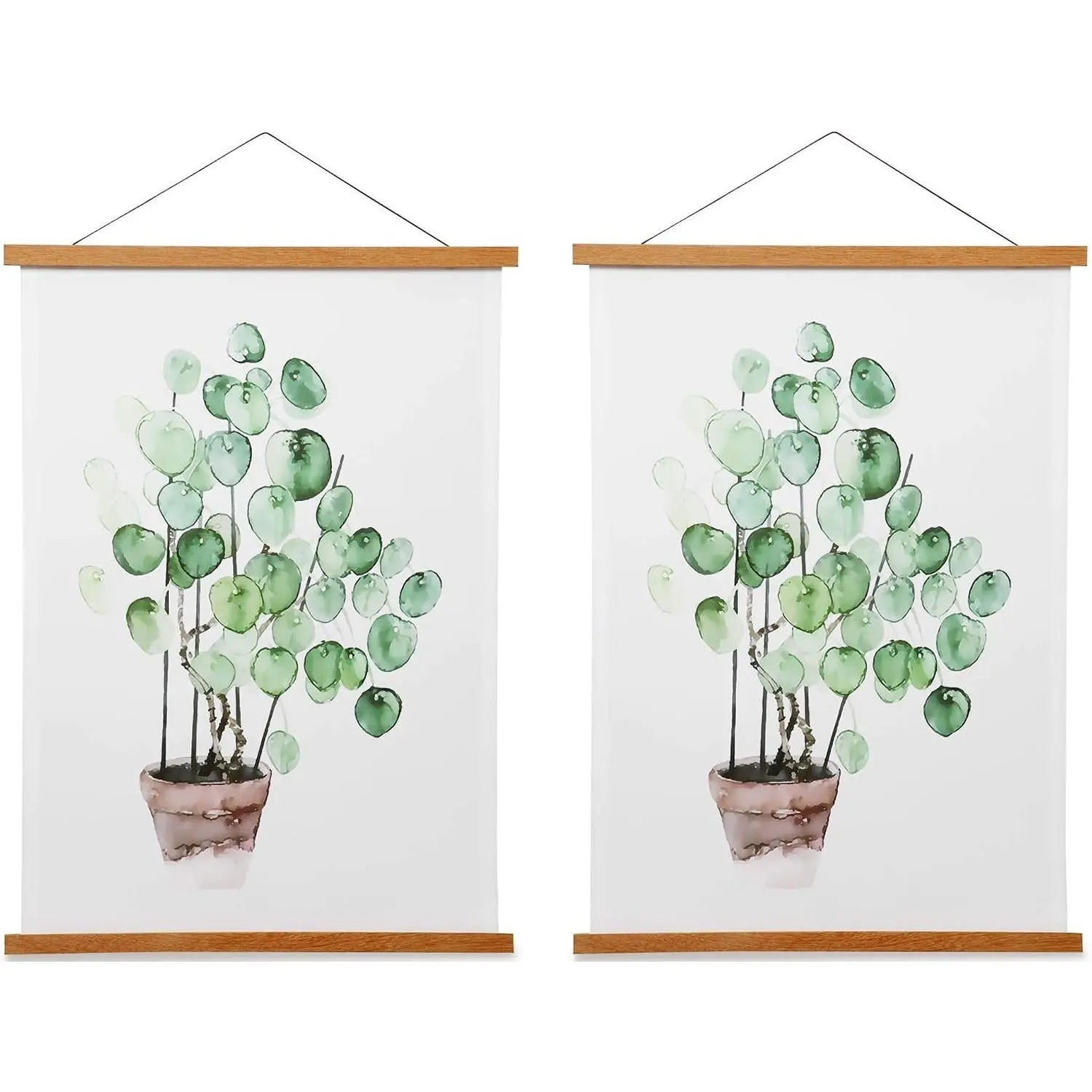 2 Pack Magnetic Wood Poster Hanger Frame, Fits 18x24 18x18 18x12 Posters, for Movie Music Wall Art Canvas Diamond Map Calendar Banner Tapestry Photo, Living Room Wall Decor