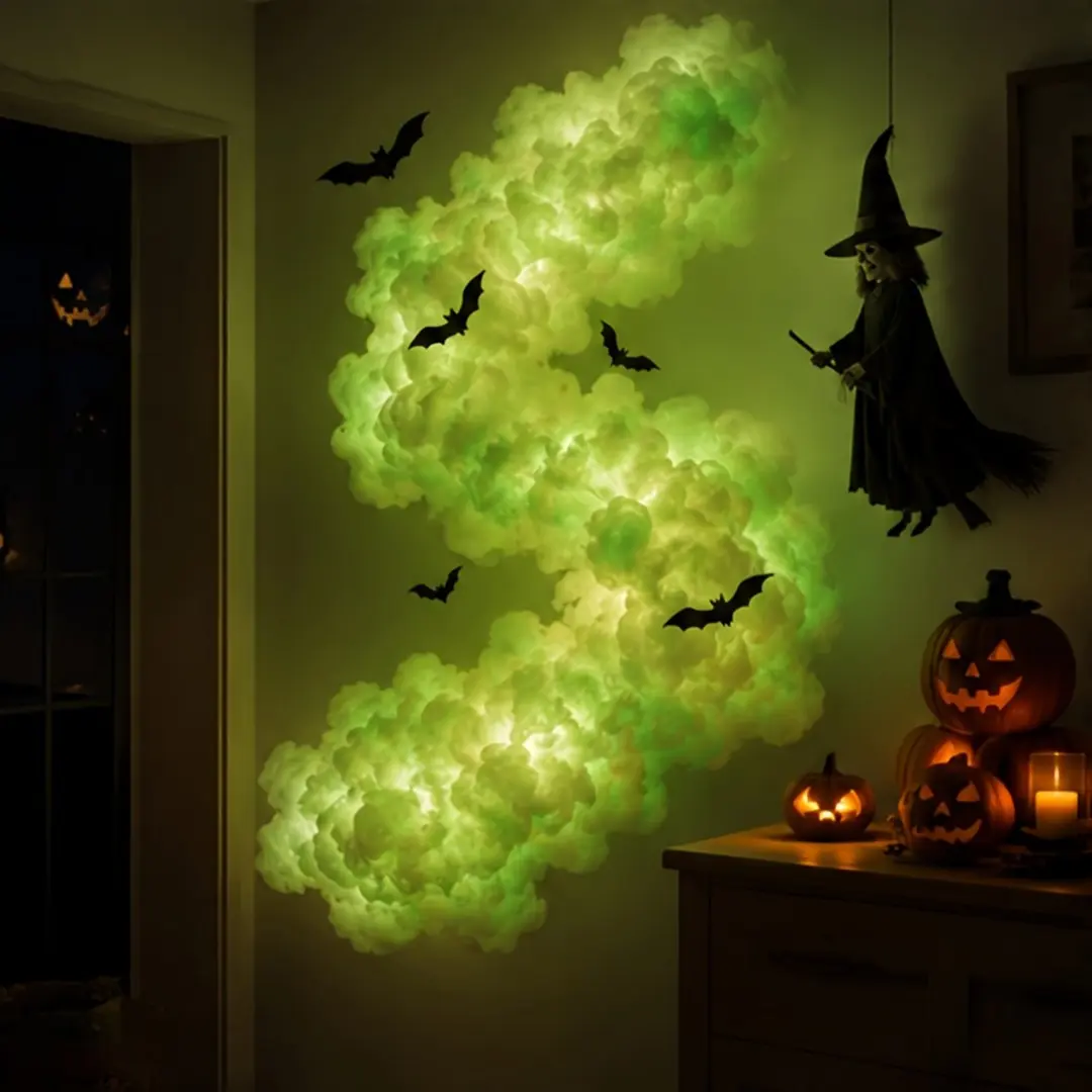 DIY Thunder Cloud Light Music Sync Color Changing, Ambiance Lighting, Halloween Atmosphere Light USB Powered Suitable for Gaming Gatherings And Holiday Gifts Indoor String Lights, Wall/Ceiling Installation, Christmas Gift, Suitable for Bedroom/Game Room