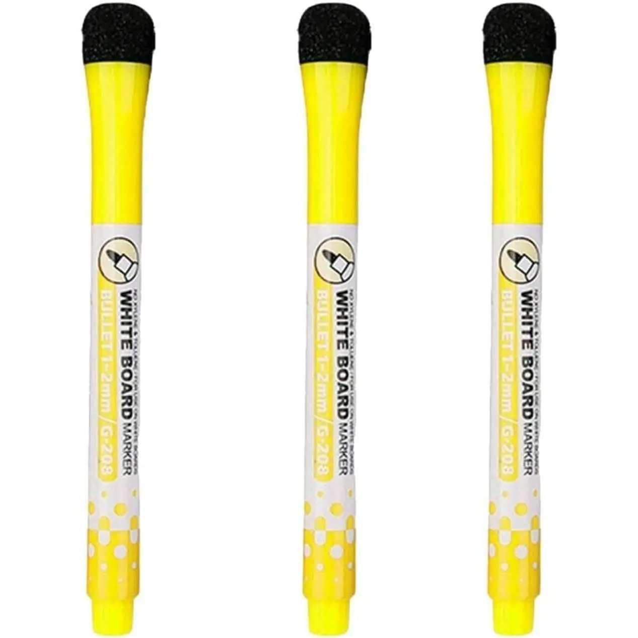 3-Count Erasable Whiteboard Pens with Erasable Ink, Dry-Wet Erase Markers for Writing Drawing, Office Stationery Supplies for Classroom & Office Use