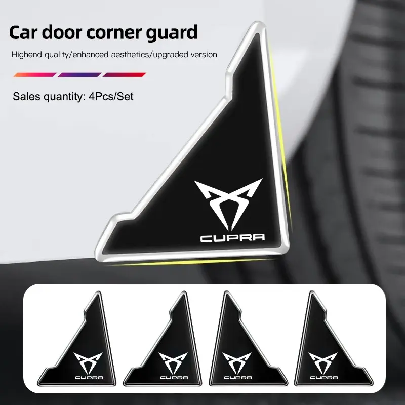 4PCS Car Door Anti-collision Corner Protectors Stickers For Seat Cupra Leon Mk3 Mk2 5f Ibiza 6j 6l Ateca Born FR Formentor Tarraco Altea E-Racer Tavascan Alhambra