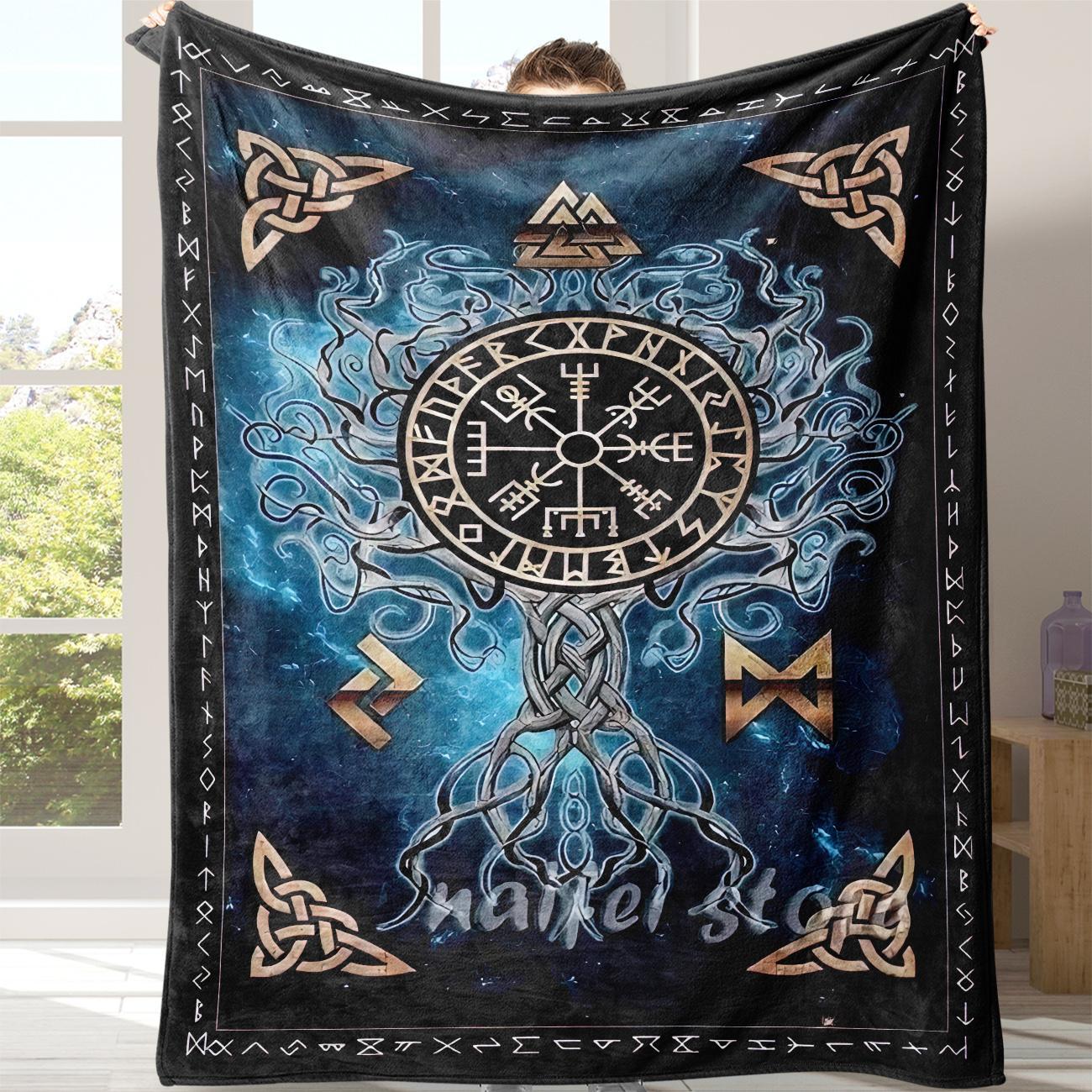 Viking Valhalla Pattern Blanket, Soft Warm Throw Blanket, Air-conditioned Room Blanket, Air Conditioning Blanket, Warm Nap Blanket for Home Office Travel Camping #TOP PICKS