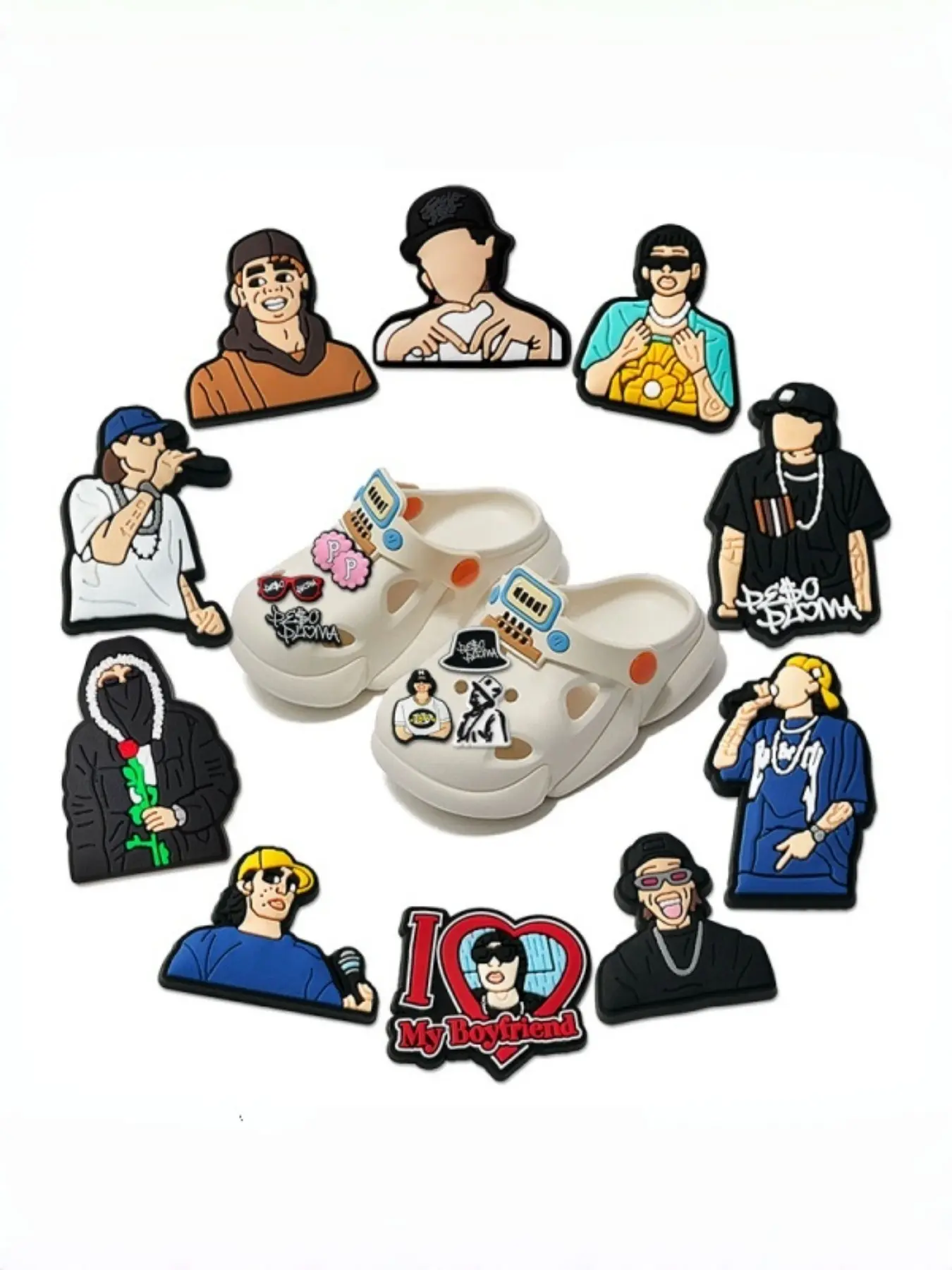7pcs Cartoon Shoe Accessories, PVC Soft Gel DIY Detachable, Fun & Unique Design, Perfect Gift Idea, All-Season Use