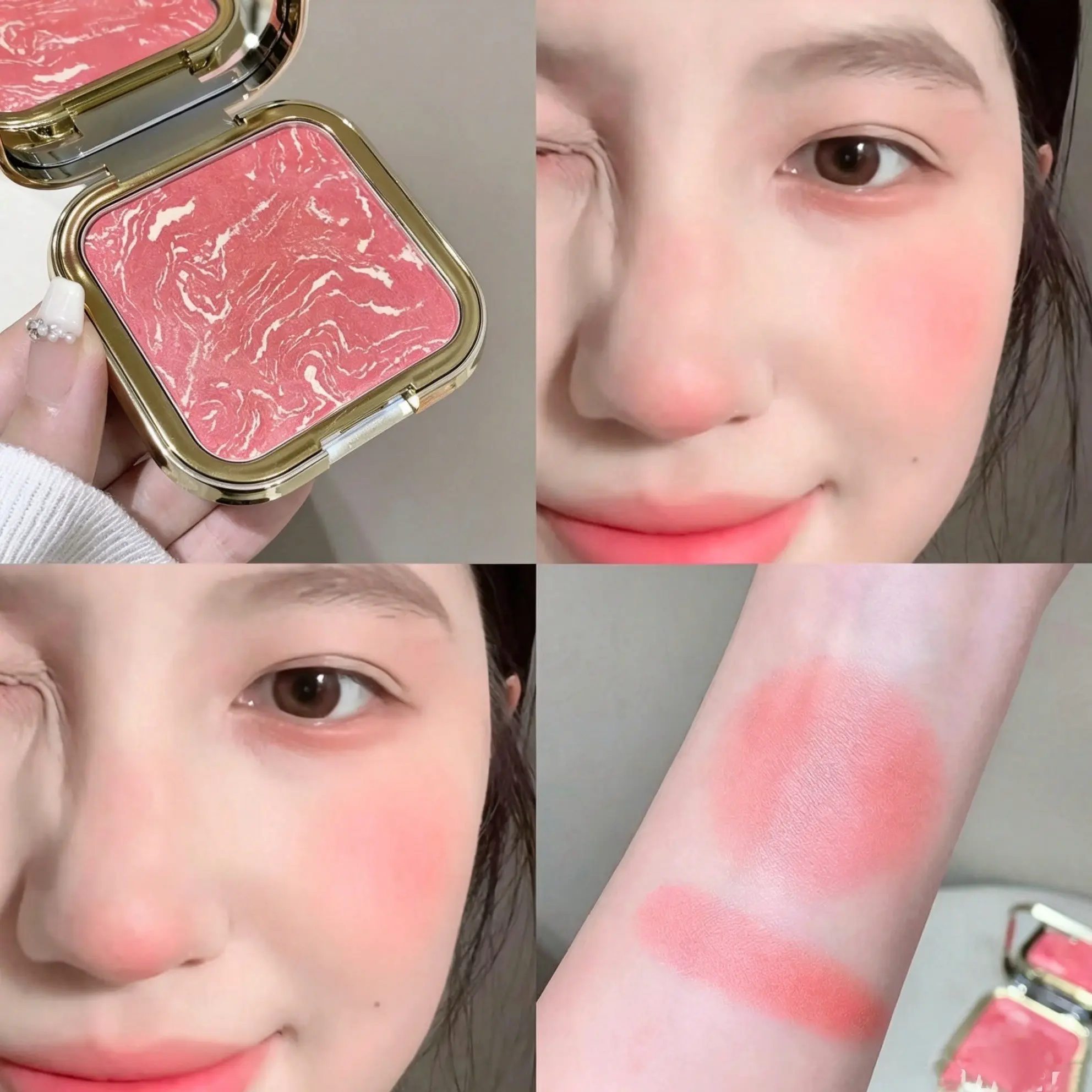 Soft Glow Gradual Blush Powder, Natural Gradient Blend, Fine Texture, Long-Lasting, Lightweight, Enhances Complexion, Affordable Makeup